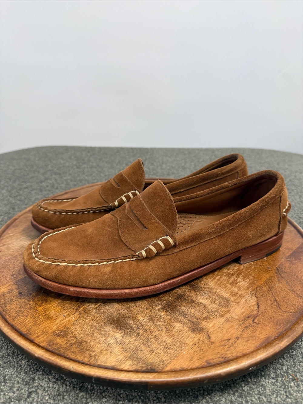 Allen Edmonds Shoes Mens 10.5 D Brown Suede Penny Loafers Sea Island Casual